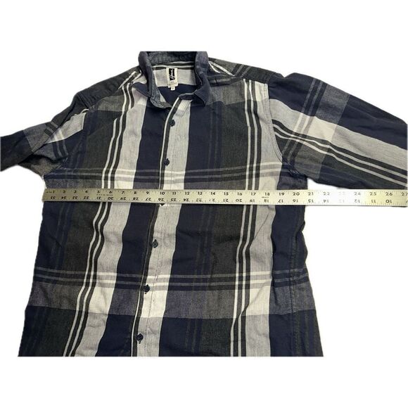 Howe No 65 Creative Workforce Men’s Size L Dark Blue Gray‎ Button Up Plaid Shirt - Picture 5 of 5